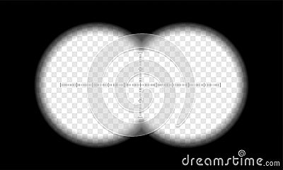 Binoculars view vector transparent circle lens Vector Illustration