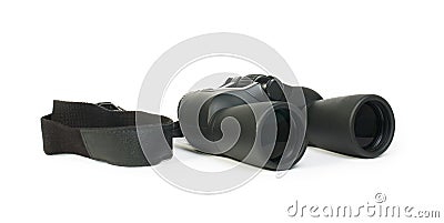 Binoculars white isolated Stock Photo