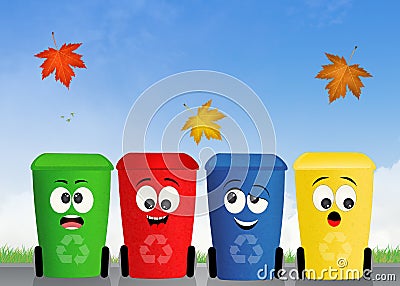 Bins for recycle Stock Photo