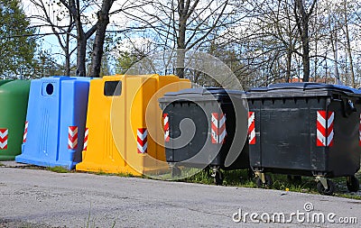 Bins for waste paper collection and for the collection of used p