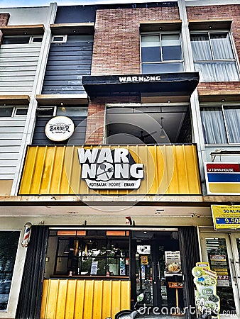 Bintaro, Indonesia on May 2023. Warnong UPJ, Bintaro Is a restaurant located in Ruko U Town Bintaro Editorial Stock Photo