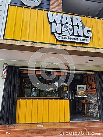 Bintaro, Indonesia on May 2023. Warnong UPJ, Bintaro Is a restaurant located in Ruko U Town Bintaro Editorial Stock Photo