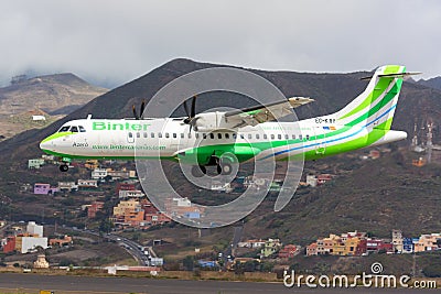 Binter Canarias aircraft at Tenerife Editorial Stock Photo