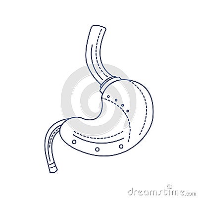 Bio artificial stomach black line icon. High-tech box that physically simulates human digestion. Pictogram for web page, mobile Vector Illustration