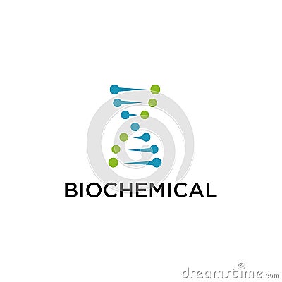 Bio chemical company logo design with using molecule connection icon Vector Illustration