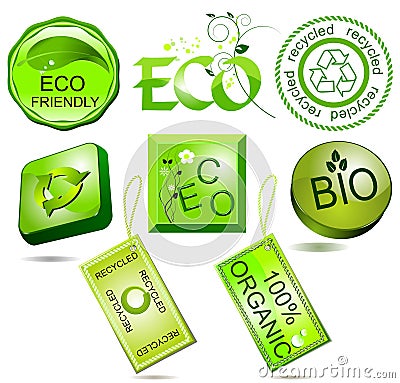 Bio and eco labels Vector Illustration