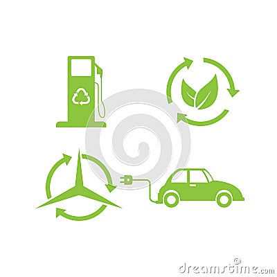 Bio and ecology set icons in cartoon design. Cartoon Illustration