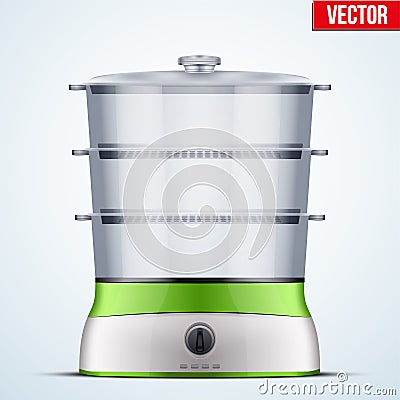 Bio Electric Food Steamer Vector Illustration