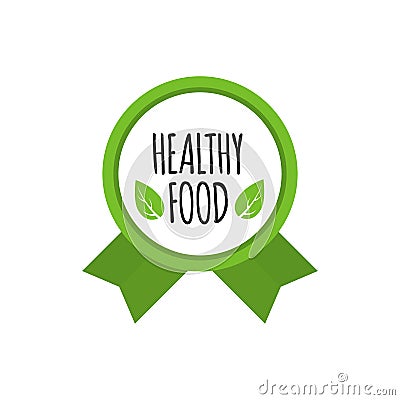 Bio food badge. Vegan vector logo. Healthy food design. Vector illustration Vector Illustration