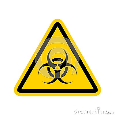 Bio hazard sign caution. Biological danger toxic symbol, virus risk, biohazard alert Vector Illustration