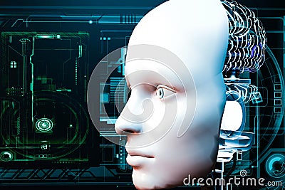 Bio-hybrid robots. Fusion between Robotics and biology. Biorobotics. Emerging technologies. Synthetic emulators of the Stock Photo