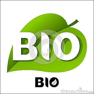 BIO leaf emblem Vector Illustration