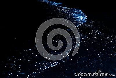 Bio luminescence. Illumination of plankton at Maldives. Many par Stock Photo