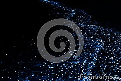 Bio luminescence. Illumination of plankton at Maldives. Many par Stock Photo