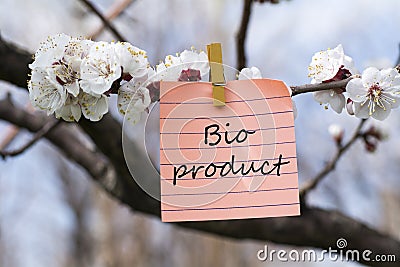 Bio product in memo Stock Photo