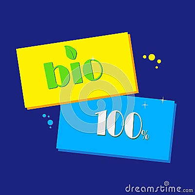 Bio Product, organic leaves emblems, stickers, frames and logo Vector Illustration