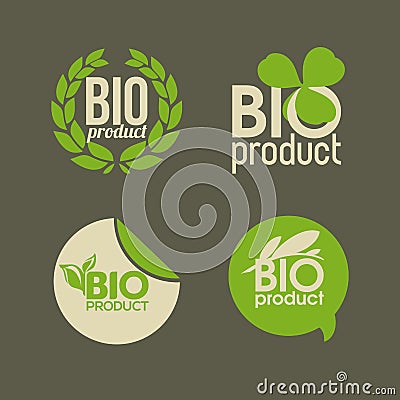 Bio product - vector labels and badges Vector Illustration