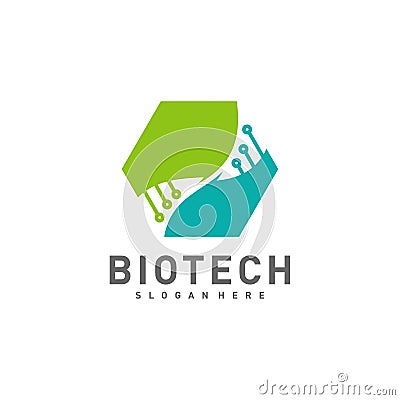 Bio tech, Molecule, DNA, Atom, Medical or Science Logo Design Vector Stock Photo