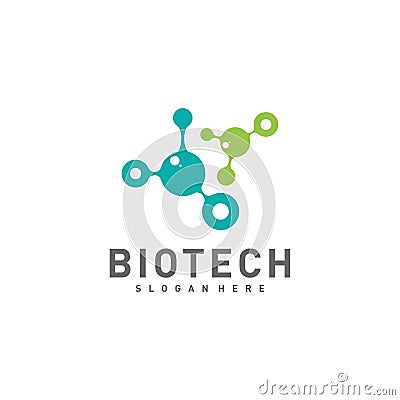 Bio tech, Molecule, DNA, Atom, Medical or Science Logo Design Vector Stock Photo