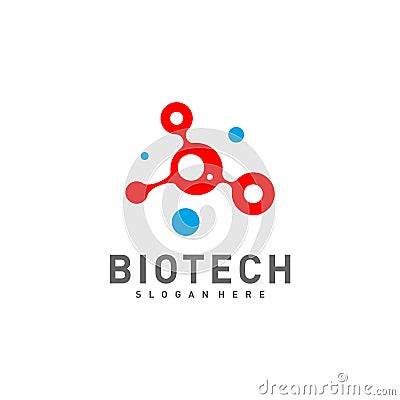 Bio tech, Molecule, DNA, Atom, Medical or Science Logo Design Vector Stock Photo