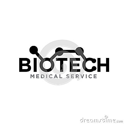 Bio tech molecule logo designs for dna medical service Vector Illustration