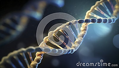 Biochemistry background concept with high tech dna molecule Stock Photo