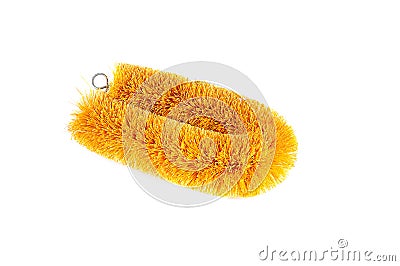 Biodegradable cleaning brush made from coconut husk. Stock Photo
