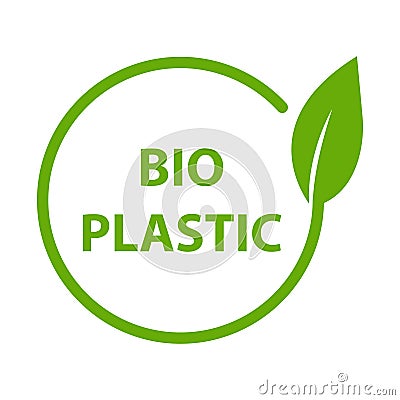 Biodegradable plastic icon vector plant eco friendly compostable material production for graphic design, logo, website, social Vector Illustration