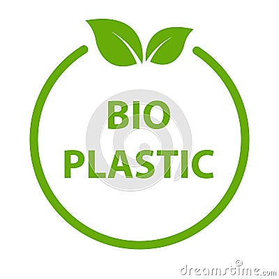 Biodegradable plastic icon vector plant eco friendly compostable material production for graphic design, logo, website, social Vector Illustration