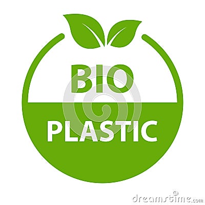 Biodegradable plastic icon vector plant eco friendly compostable material production for graphic design, logo, website, social Vector Illustration