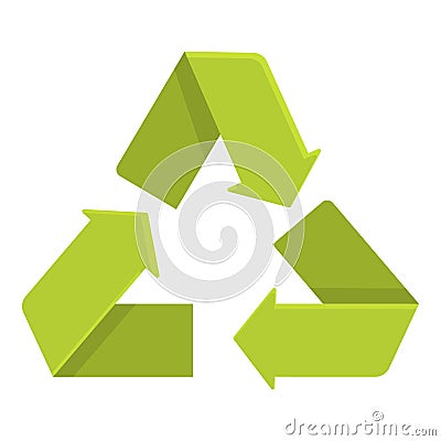Biodegradable plastic triangle icon, cartoon style Stock Photo