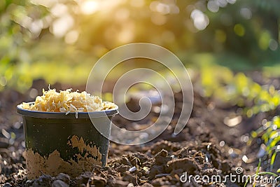 Biodegradable Plastics Decompose in Composting Areas, Helping Reduce Landfill Waste. Concept Stock Photo