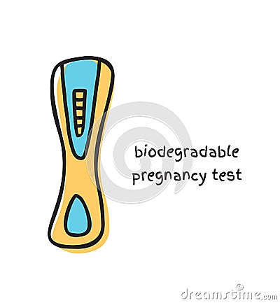 Biodegradable pregnancy test doodle vector illustration isolated Vector Illustration