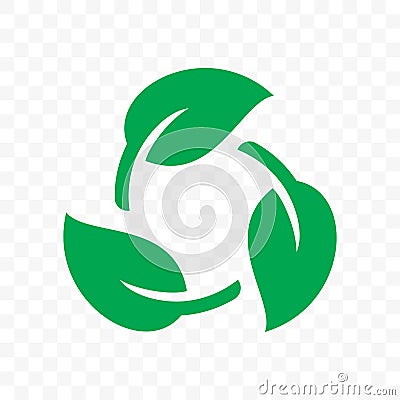 Biodegradable recyclable plastic free package icon. Vector bio recyclable degradable label logo Vector Illustration