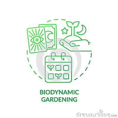 Biodynamic gardening green gradient concept icon Vector Illustration