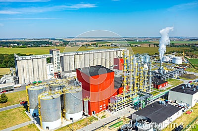 Biofuel factory aerial view Stock Photo