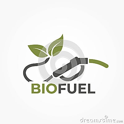 Biofuel logo. eco auto gas station icon. refueling gun. eco friendly industry and alternative energy symbol Vector Illustration