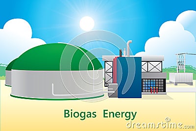 Biogas Energy Vector Illustration