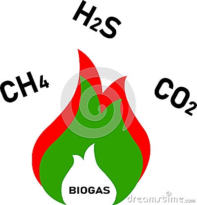 Biogas flame logo Vector Illustration