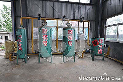 Biogas purification system Editorial Stock Photo