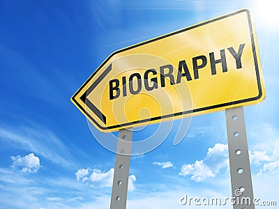 Biography sign Stock Photo