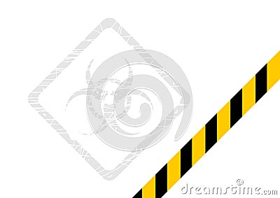 Biohazard background, striped warning tape Vector Illustration