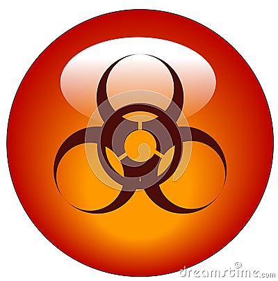 Biohazard button or icon Vector Illustration