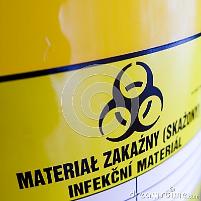 Biohazard container Stock Photo