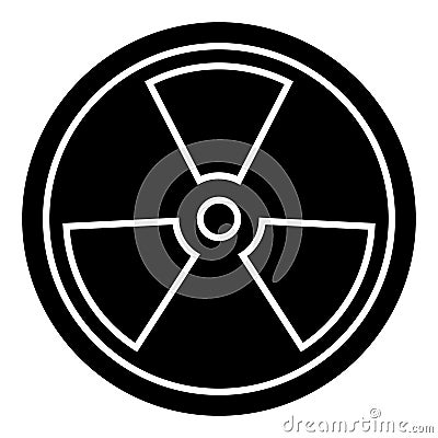 Biohazard - dangerous radiation icon, vector illustration, black sign on isolated background Vector Illustration