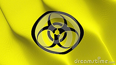 Biohazard flag waving on wind. Stock Photo