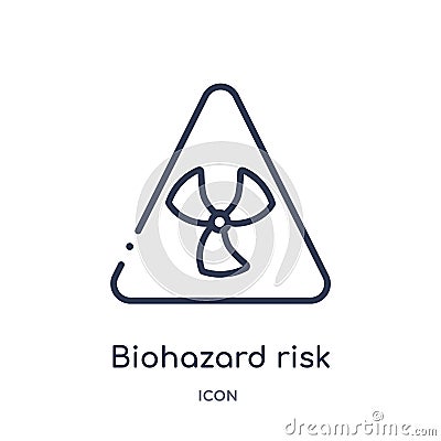 biohazard risk triangular icon from signs outline collection. Thin line biohazard risk triangular icon isolated on white Vector Illustration