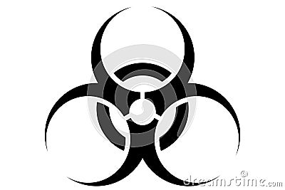 Biohazard sign on white background Stock Photo