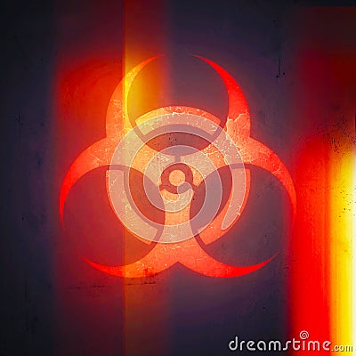 Biohazard Sign (danger caution sign), Pandemic Expansion Symbol. The emblem of pathogen infection. Stock Photo