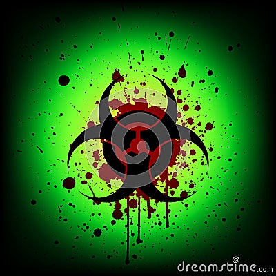 Biohazard symbol with blood splash. illustration Vector Illustration